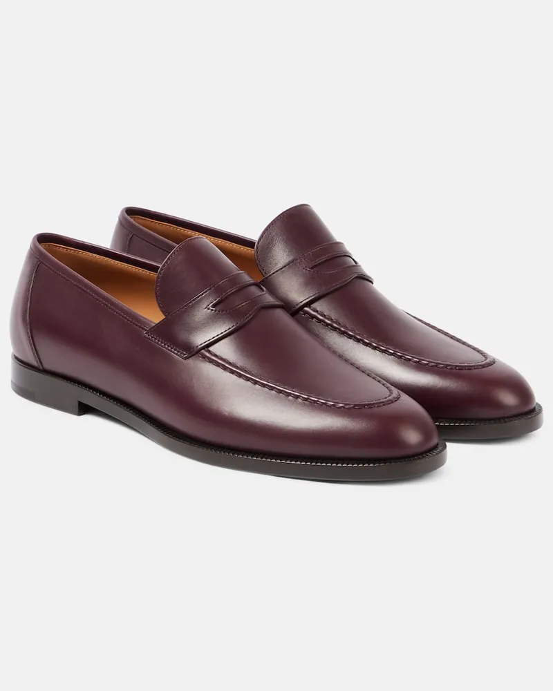 Loro Piana Loafers Sergio aus Leder Burgunderrot
