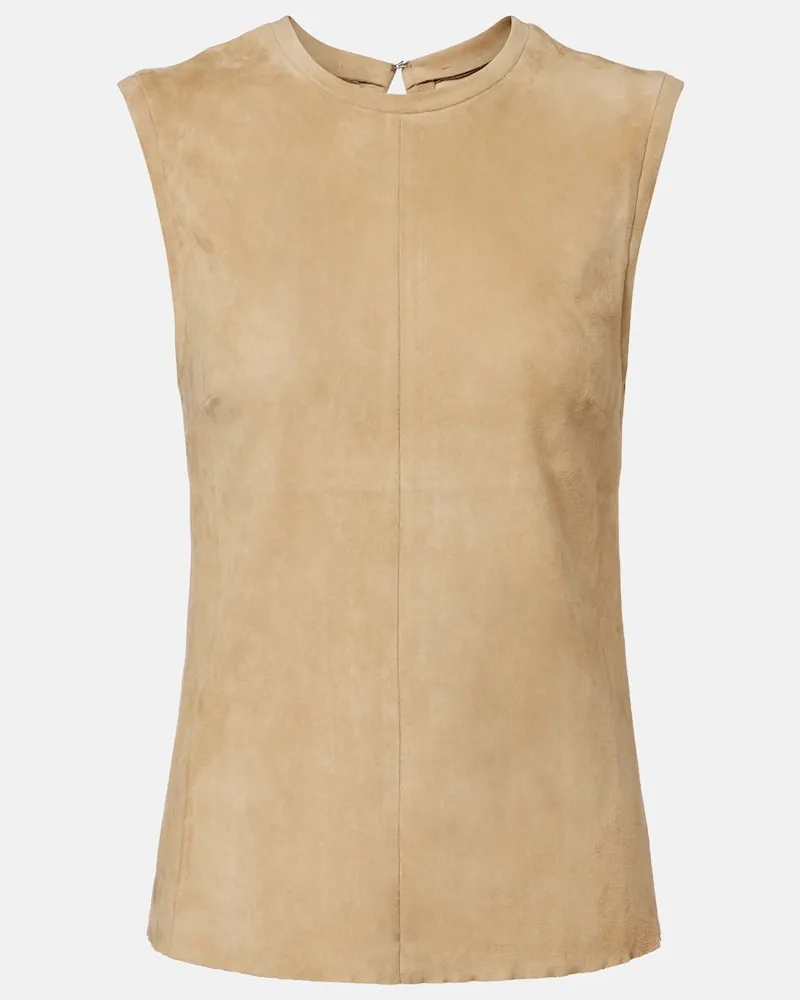 Stouls Top Miuccia aus Veloursleder Beige