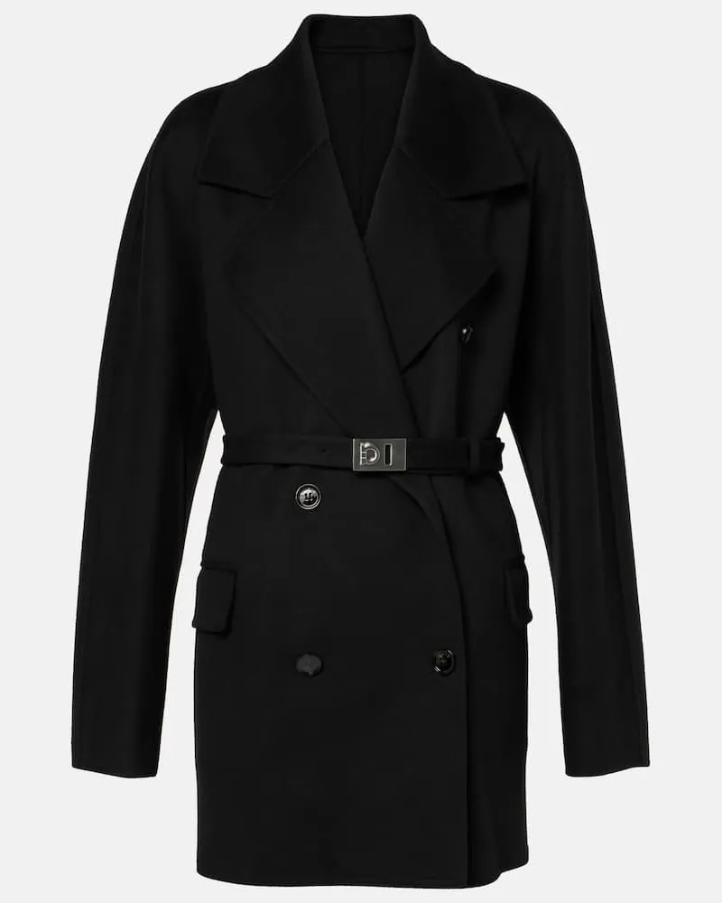 Ferragamo Mantel aus Wolle und Kaschmir Schwarz