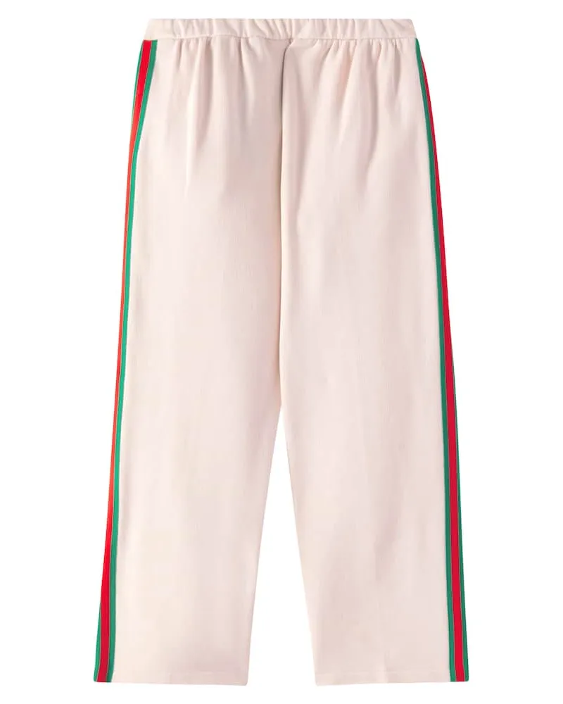 Gucci Jogginghose Web Stripe aus Baumwolle Rosa