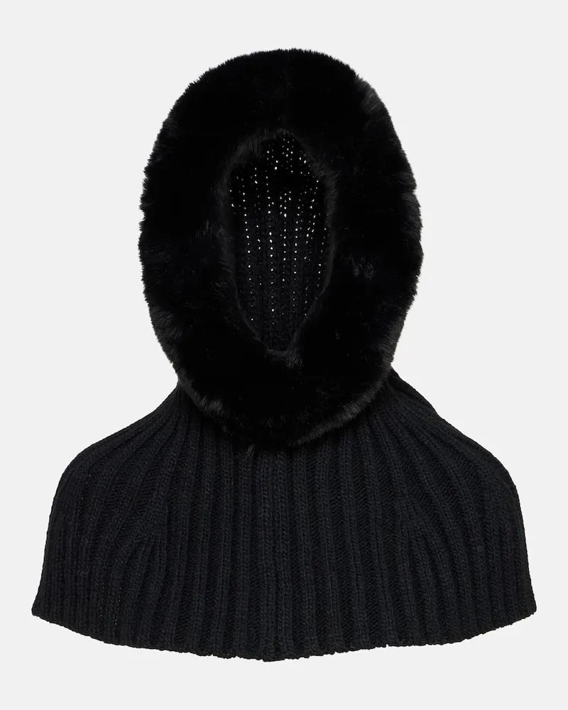 GOLDBERGH Schalmütze Naomi mit Faux Fur Schwarz