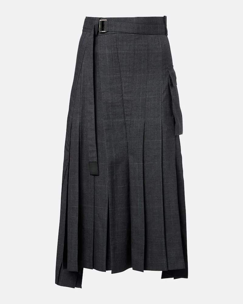 Sacai Midirock aus Wolle Grau