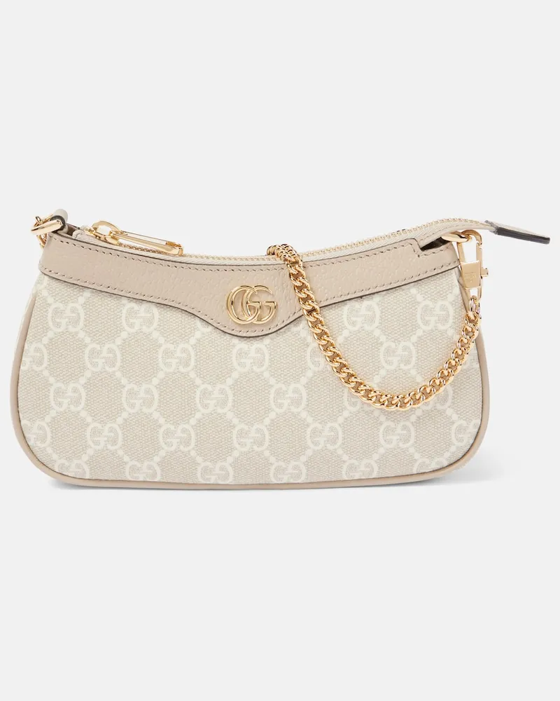 Gucci Schultertasche Ophidia Mini mit Leder Beige
