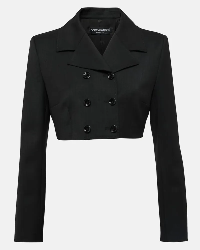 Dolce & Gabbana Cropped-Blazer aus einem Wollgemisch Schwarz