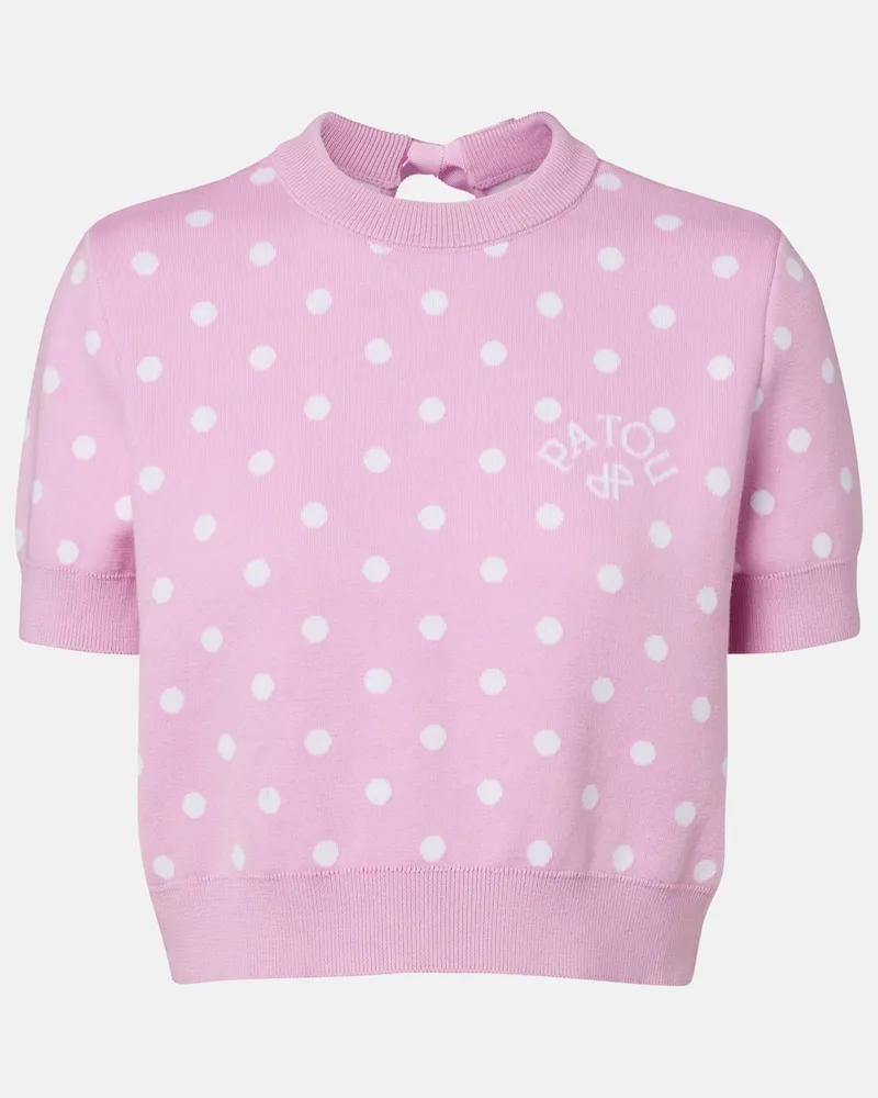 Patou Pullover aus einem Baumwollgemisch Rosa