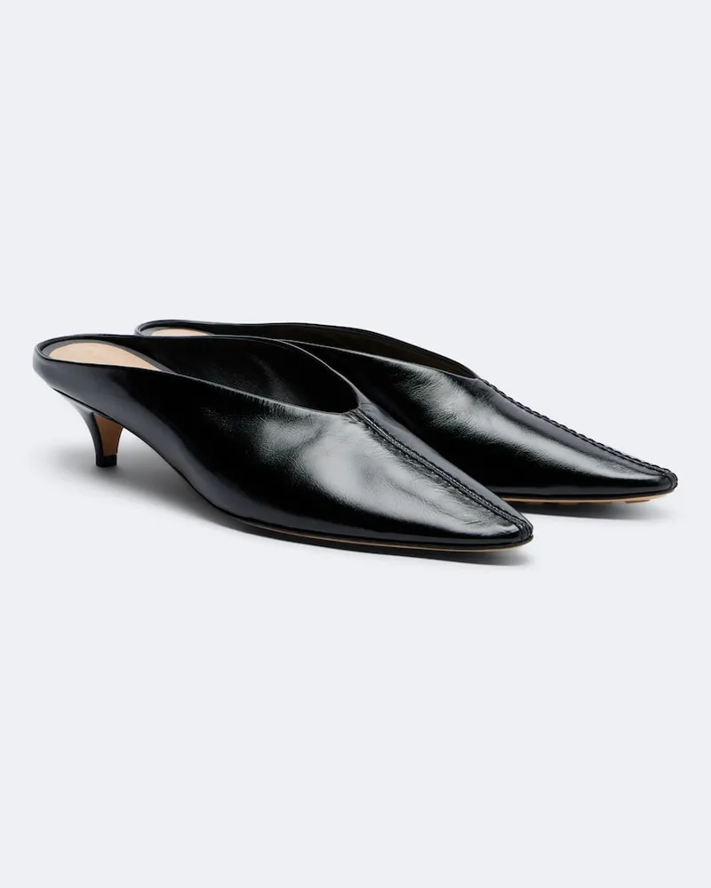 Bottega Veneta Mules Vesta aus Leder Schwarz