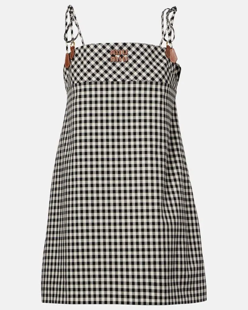 Miu Miu Minikleid aus Baumwolle Schwarz