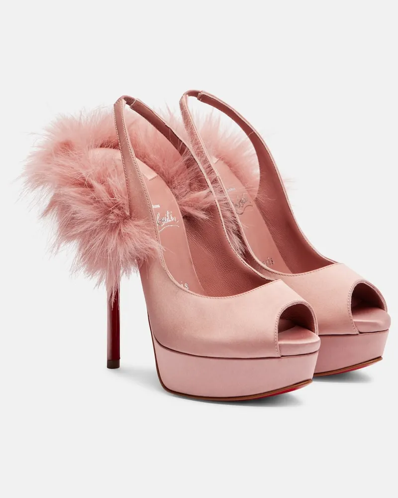 Christian Louboutin Peeptoe-Pumps Marianne 160 aus Satin Rosa