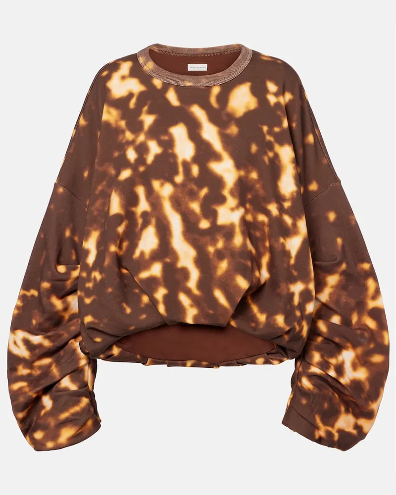 Dries van Noten Bedrucktes Sweatshirt aus Baumwolle Braun