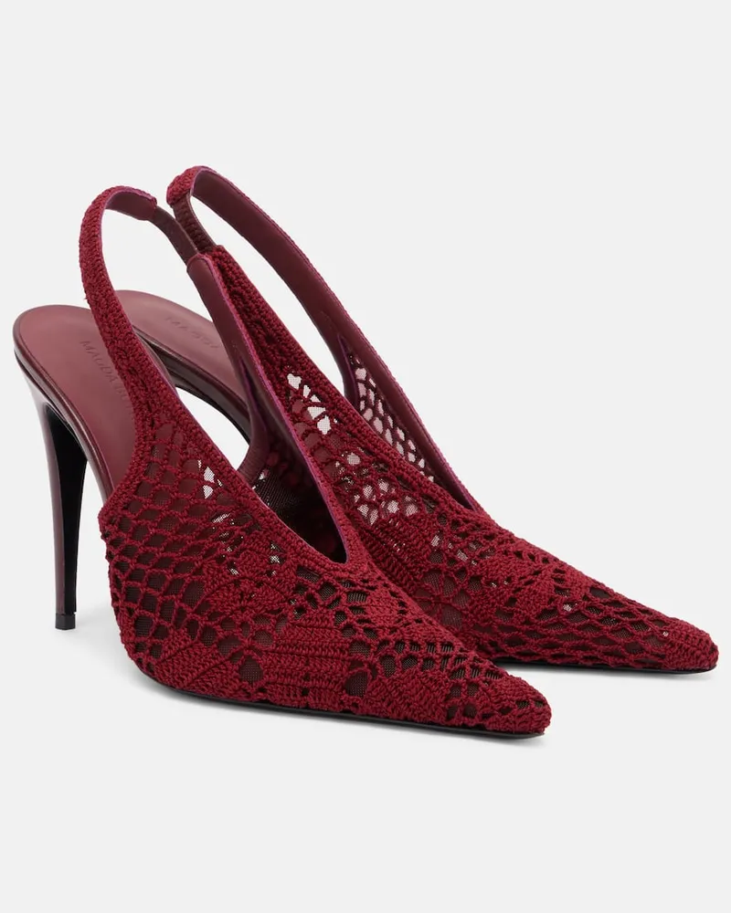 Magda Butrym Slingback-Pumps 105 aus Häkelstrick Burgunderrot