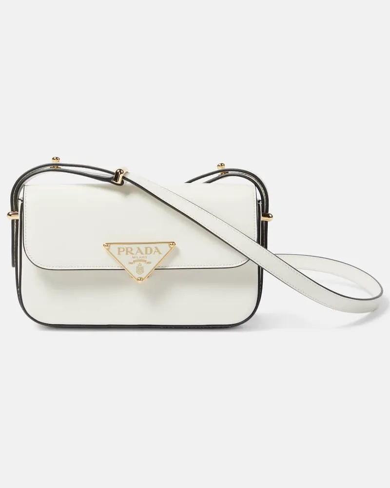Prada Schultertasche aus Leder Weiß