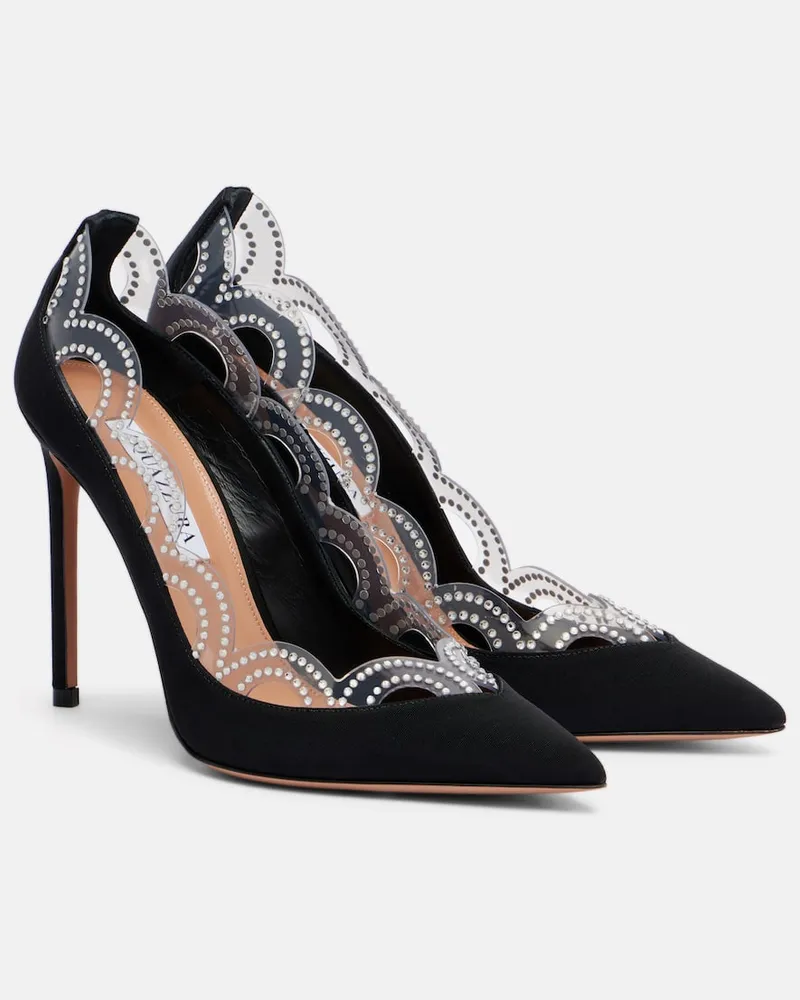 Aquazzura Pumps Je T'Aime 105 mit Kristallen Schwarz