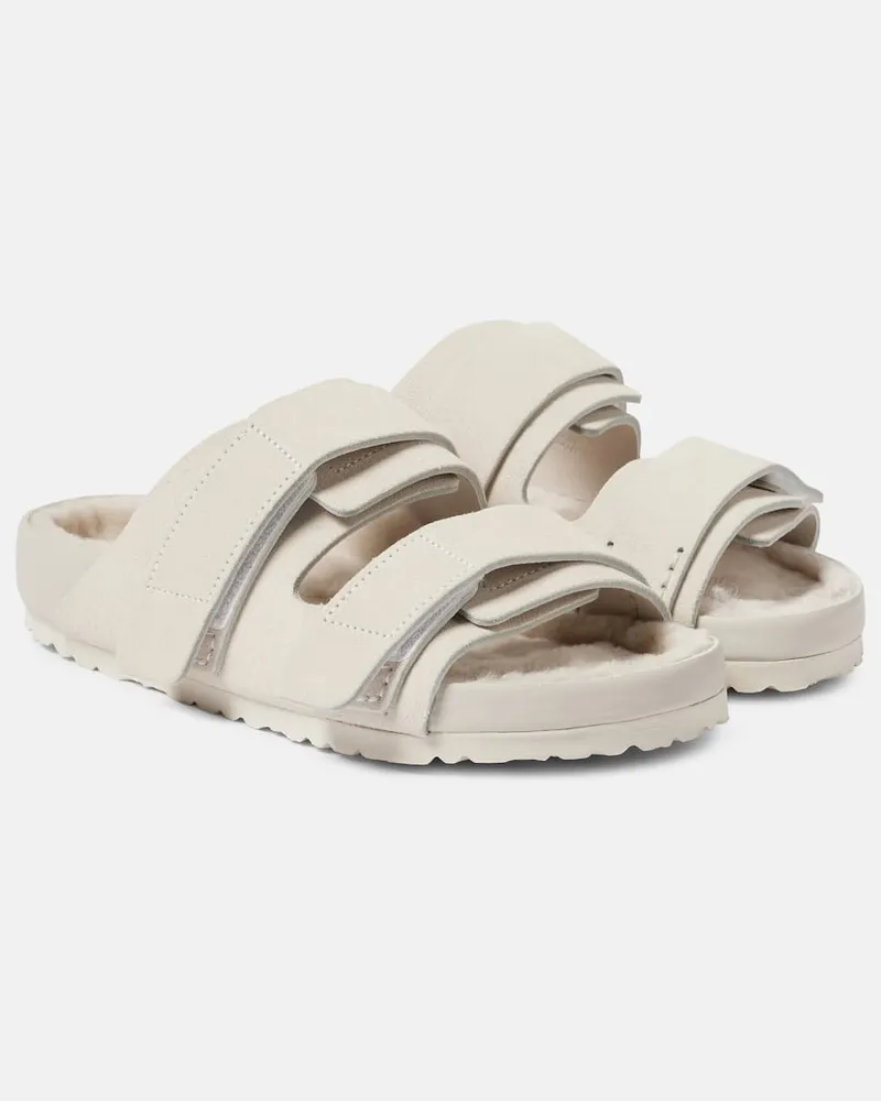 Birkenstock X Tekla Pantoletten Uji aus Veloursleder Weiß