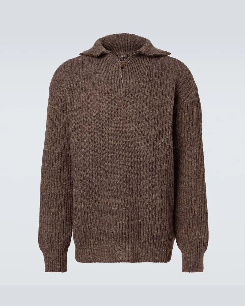 Maison Margiela Pullover aus Wolle und Baumwolle Braun