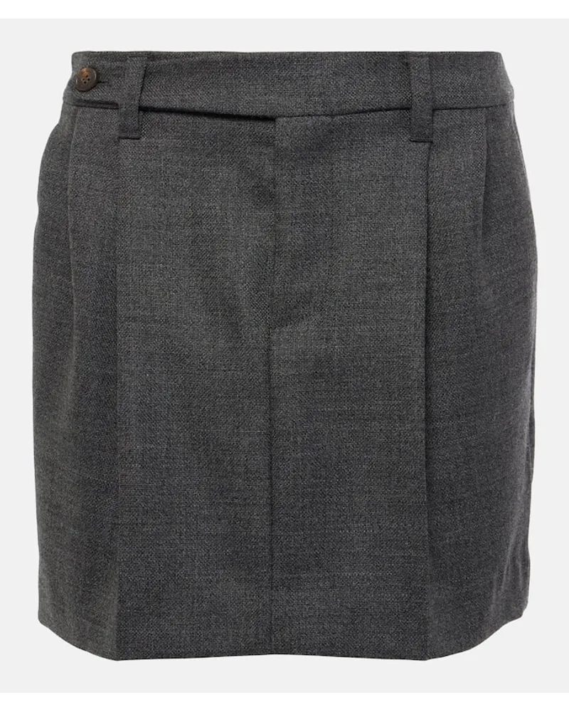 Brunello Cucinelli Minirock aus Schurwolle Grau