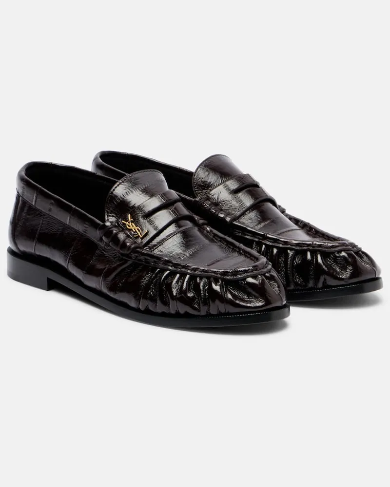 Saint Laurent Loafers aus Lackleder Braun