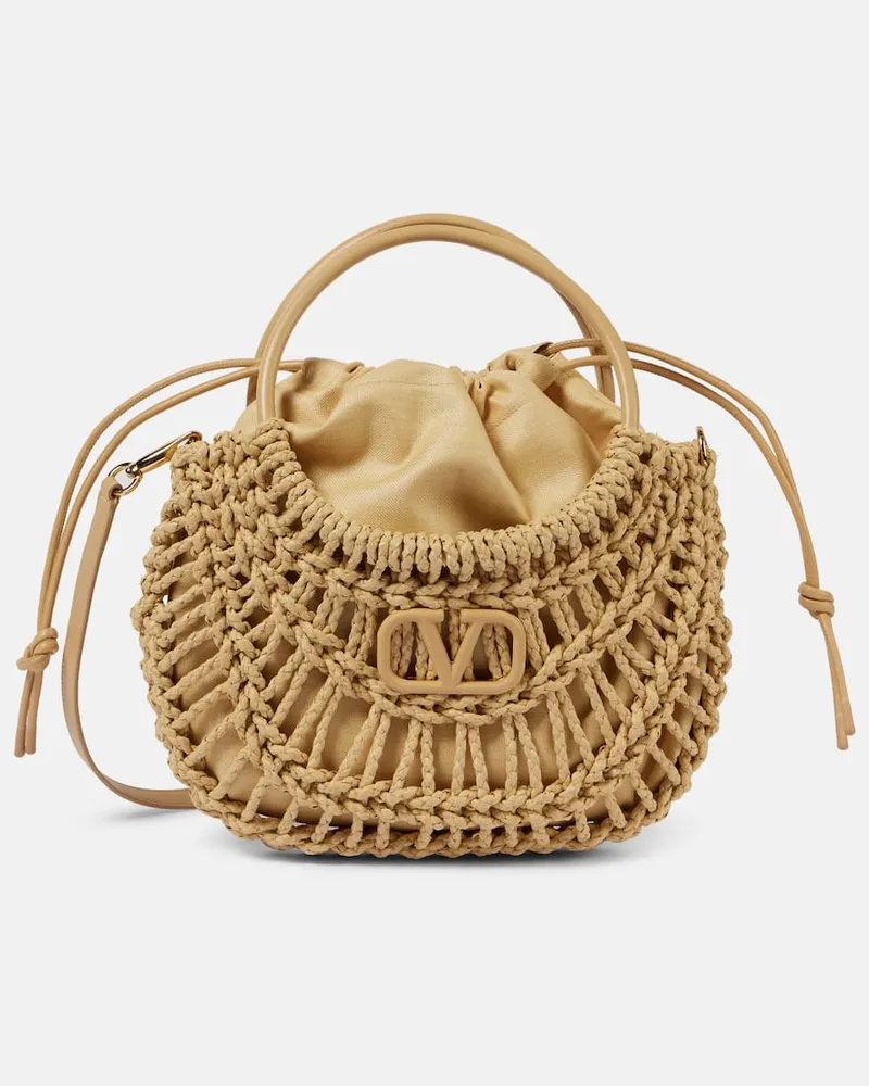 Valentino Garavani Bucket-Bag VLogo Signature Beige