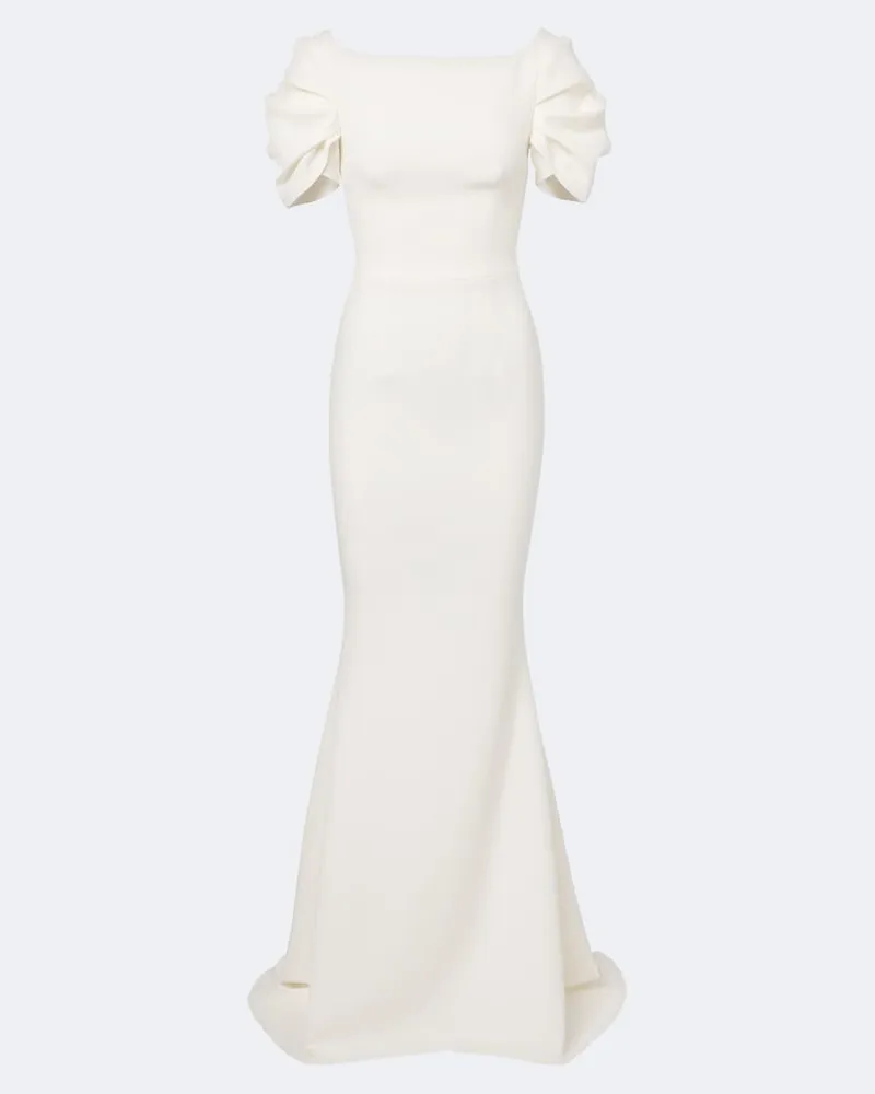 Safiyaa Bridal Robe Ivon aus Crêpe Weiß