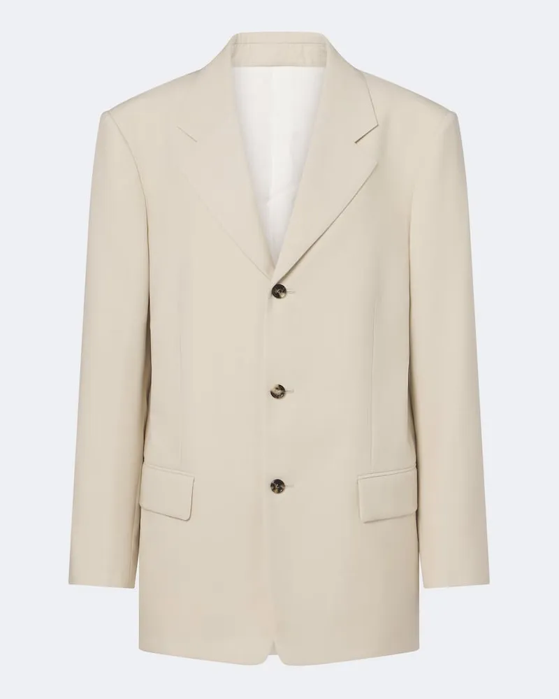 Bottega Veneta Blazer aus Wolle und Baumwolle Beige