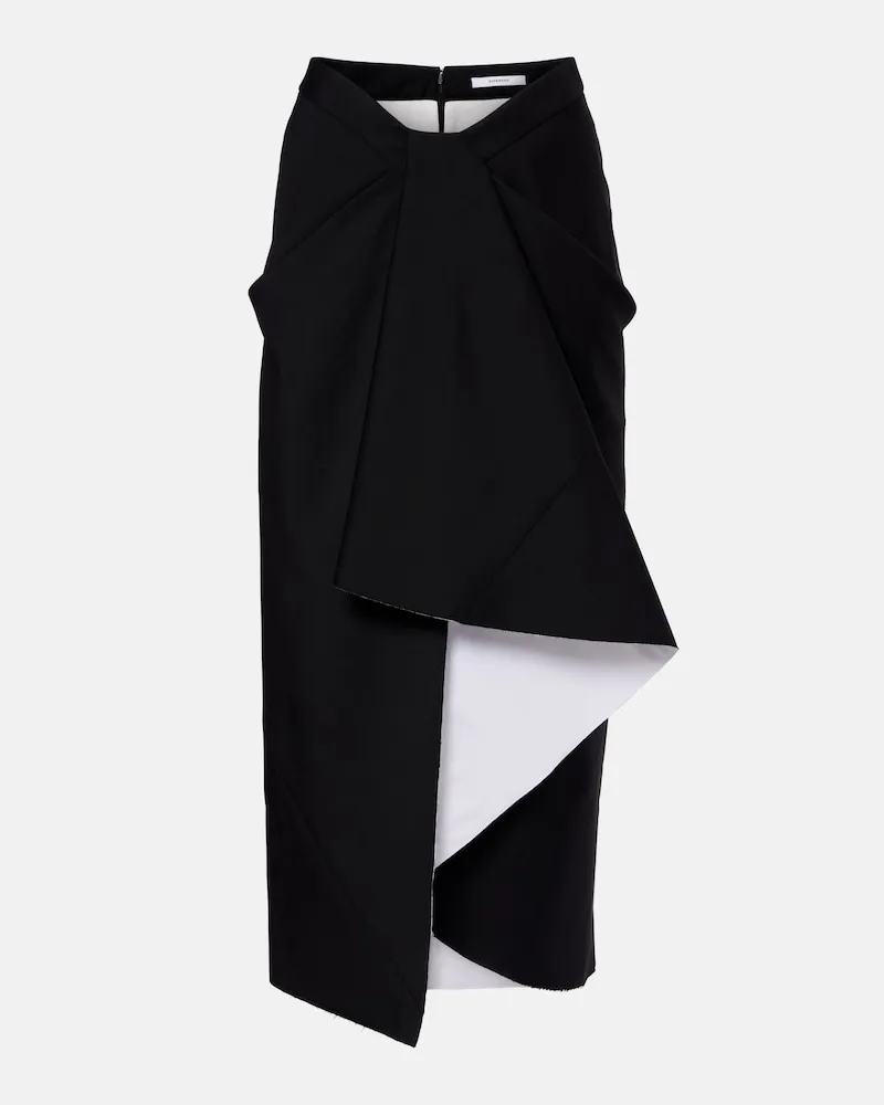 Givenchy Midirock aus Wolle und Mohair Schwarz
