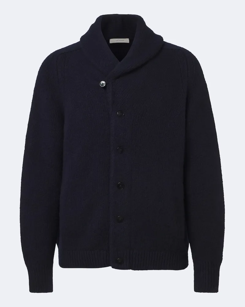 Umit Benan Cardigan Montana aus Cashmere und Seide Blau