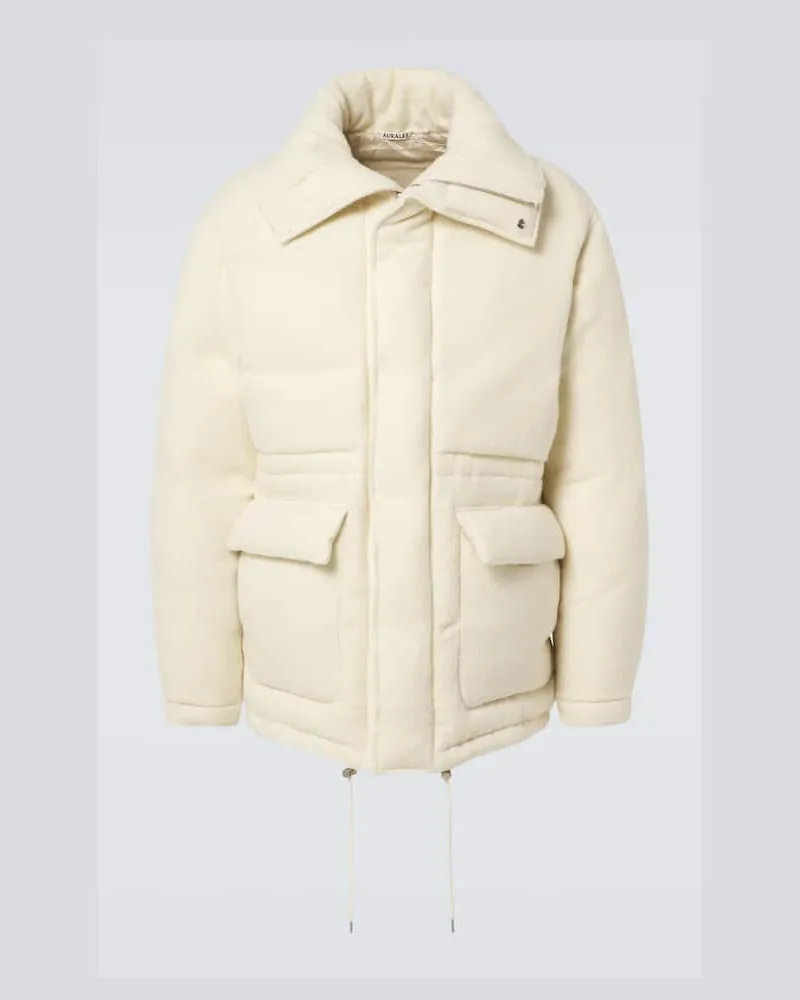 AURALEE Wattierte Jacke aus Alpakawolle und Wolle Weiã
