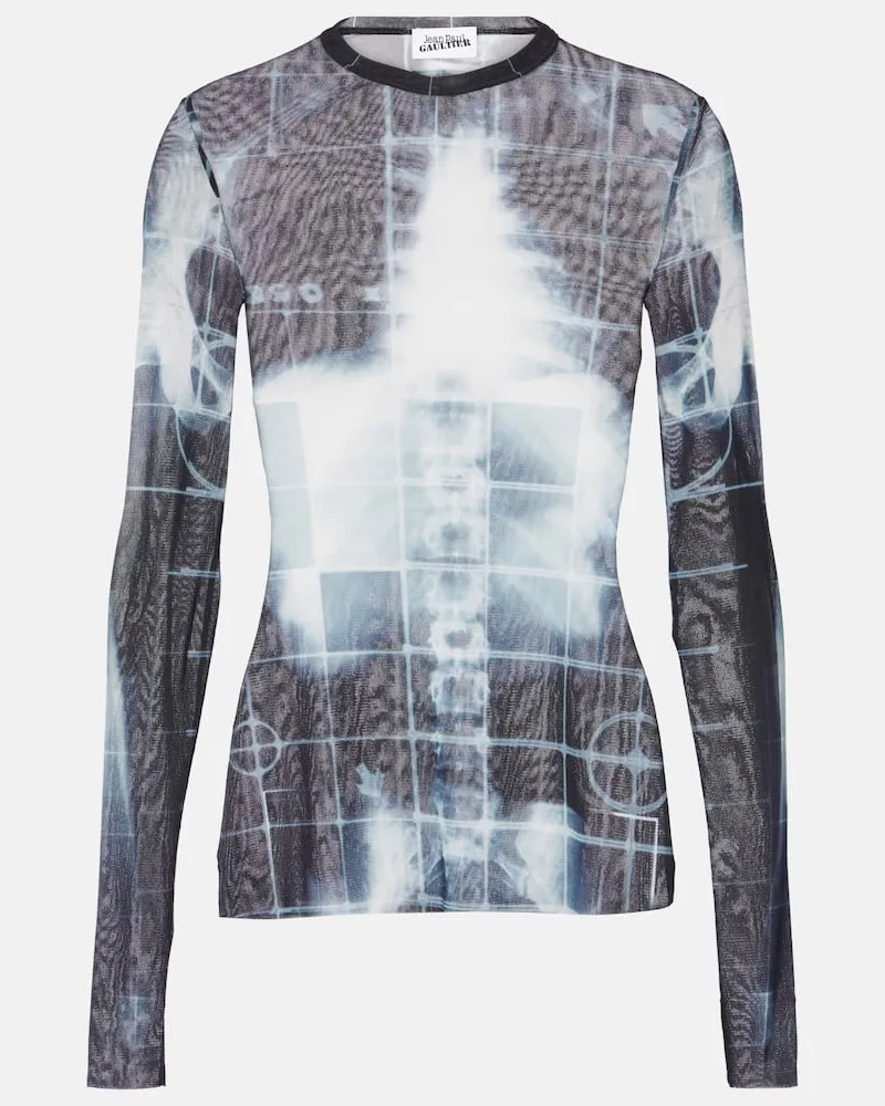 Jean Paul Gaultier Top Squeletor aus Mesh Multicolor