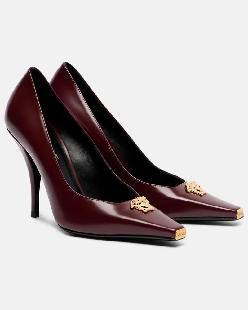 Versace Pumps La Medusa 105 aus Leder Burgunderrot