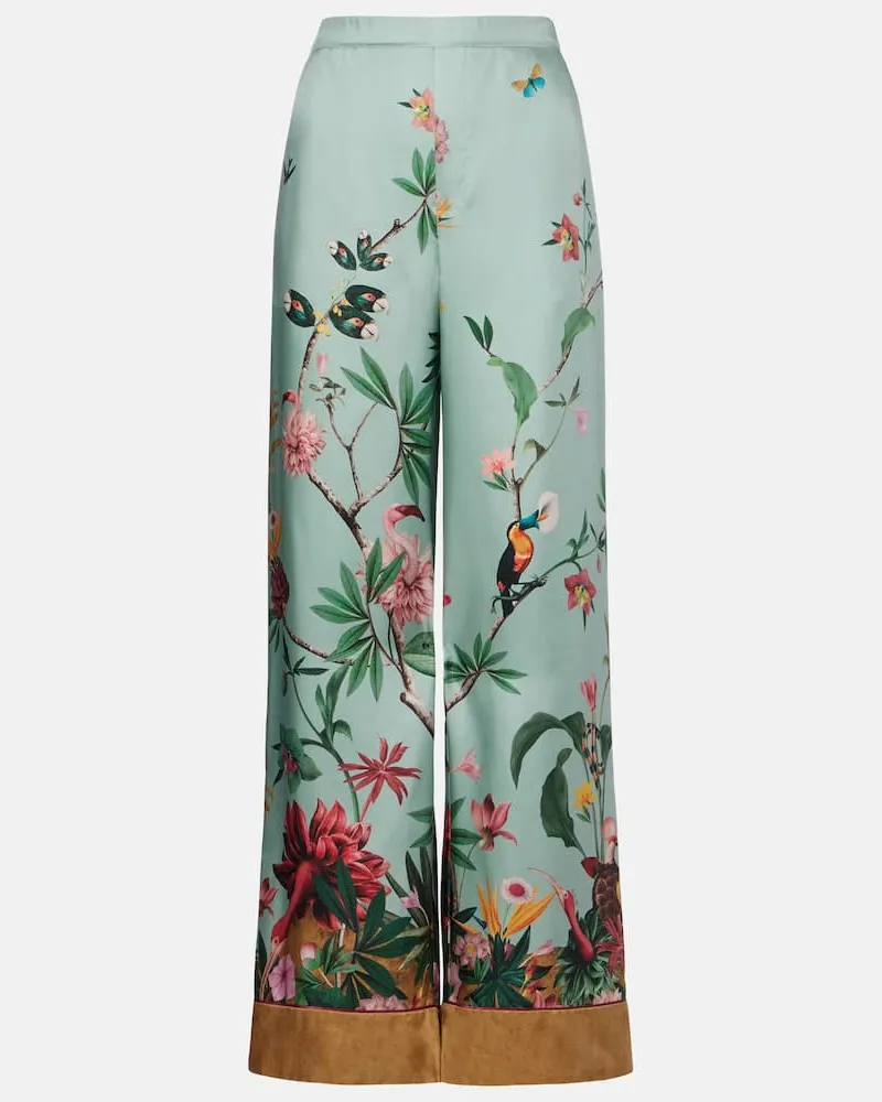 La DoubleJ Weite Hose aus Seiden-Twill Blau