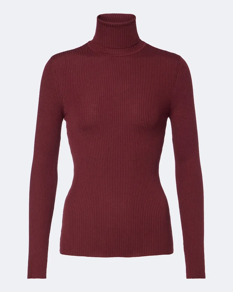 Wolford Rollkragentop aus Schurwolle Burgunderrot