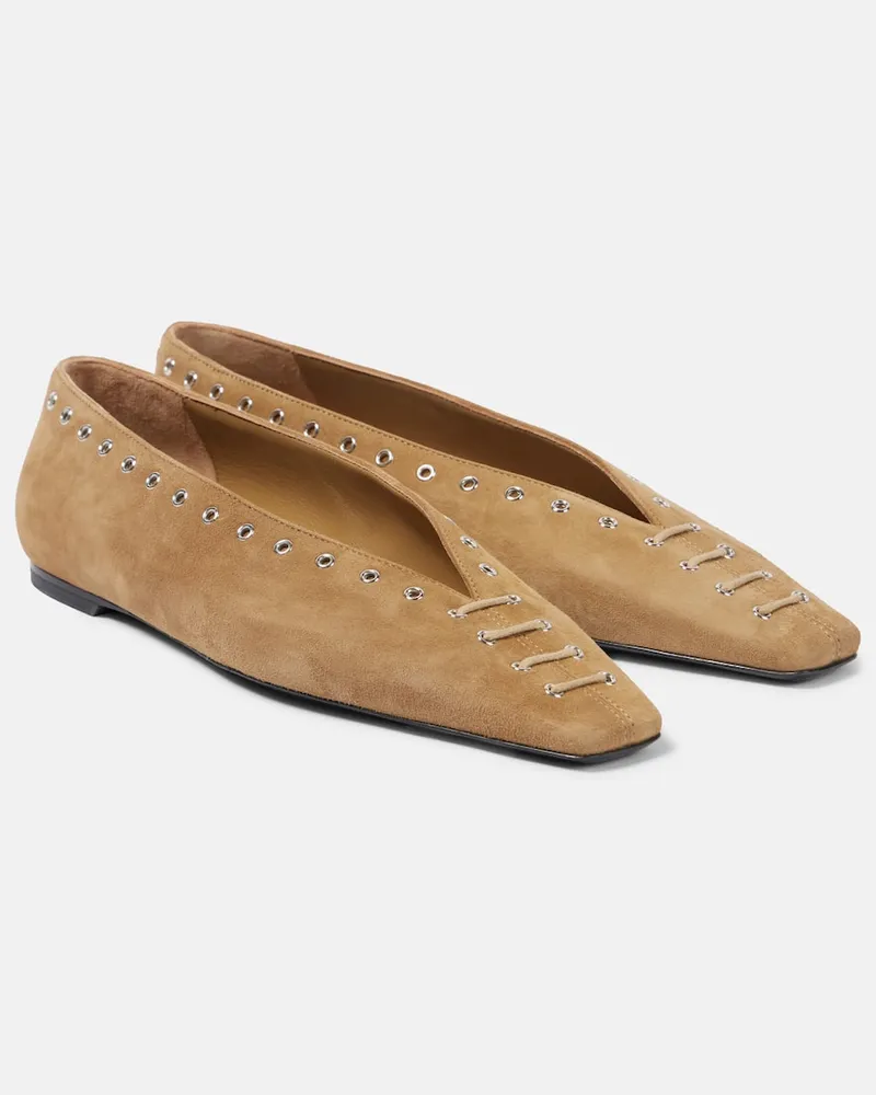 Totême Ballerinas aus Veloursleder Beige
