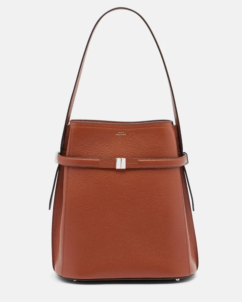 Totême Tote Bag Belted aus Leder Braun