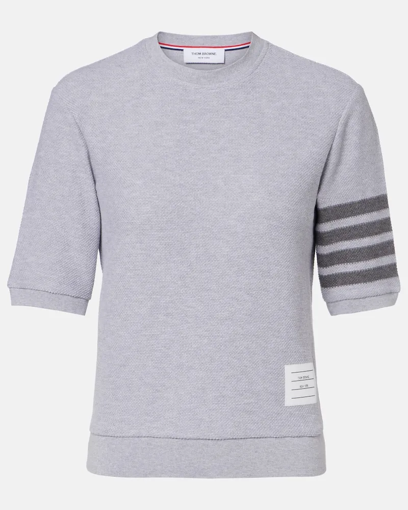 Thom Browne T-Shirt 4-Bar aus Baumwoll-Jersey Grau