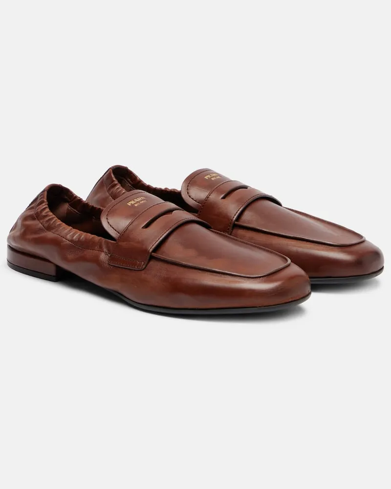 Prada Loafers aus Leder Braun