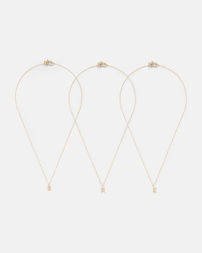 Sophie Bille Brahe Halskette Initial aus 18kt Gelbgold mit Diamanten Gold