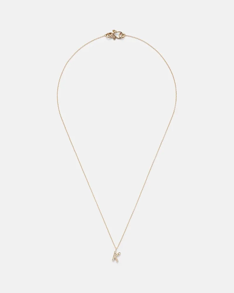 Sophie Bille Brahe Halskette Initial Simple K aus 18kt Gelbgold mit Diamanten Gold