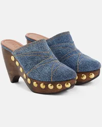 Alaïa Alaia Clogs Le Sabot aus Denim Blau