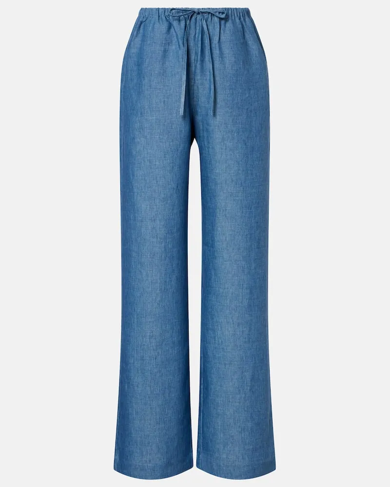 Róhe Róhe Weite Hose aus Leinen Blau
