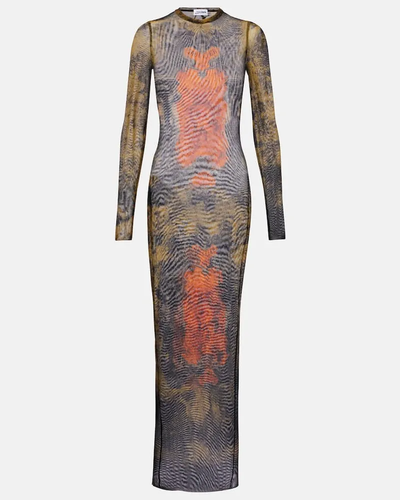 Jean Paul Gaultier Bedrucktes Maxikleid Médallion aus Mesh Multicolor