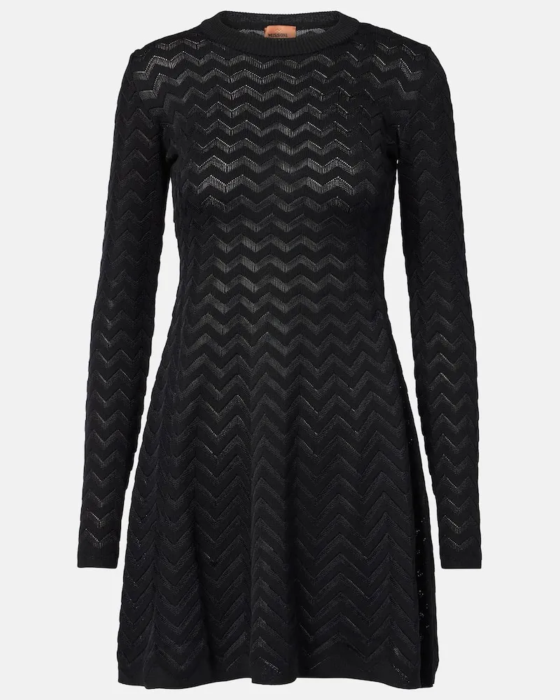 Missoni Minikleid aus Häkelstrick Schwarz
