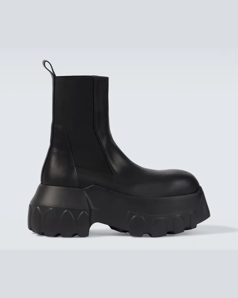 Rick Owens Plateaustiefel Mega Tractor aus Leder Schwarz