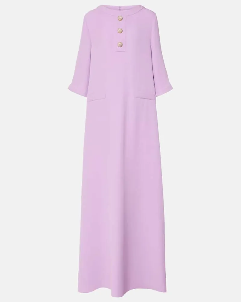 Valentino Garavani Robe aus Seiden-Cady mit Kristallen Violett
