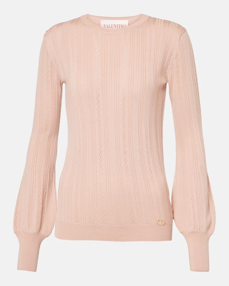 Valentino Garavani Pullover Maglia aus Schurwolle Rosa