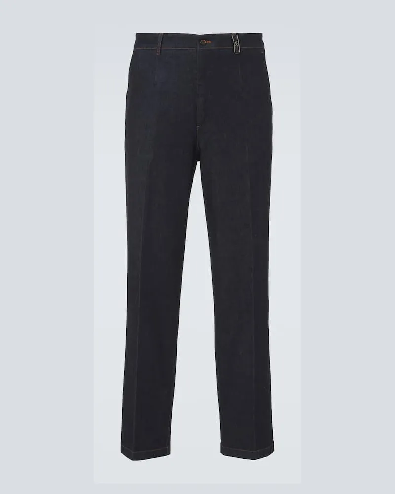 Dolce & Gabbana Gerade Hose DG Blau