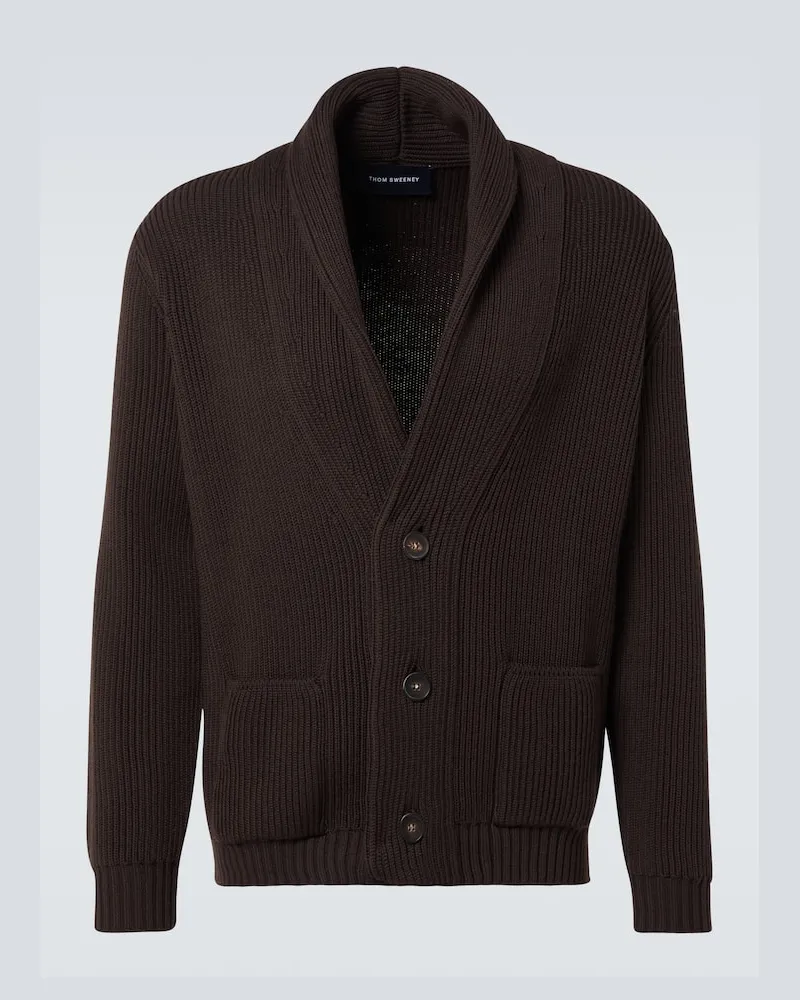 Thom Sweeney Cardigan aus Wolle Braun