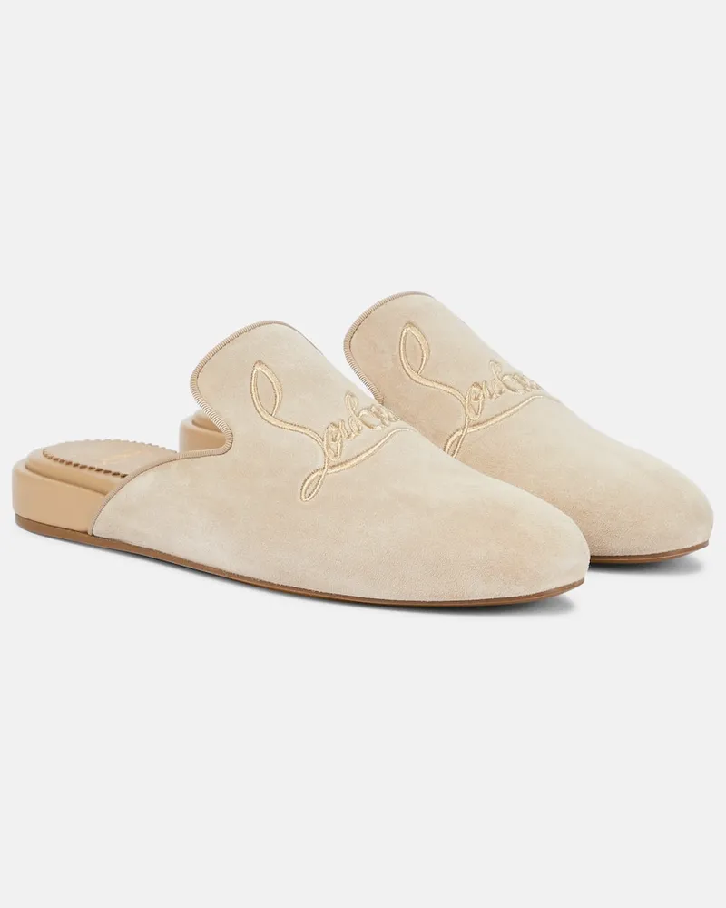 Christian Louboutin Slippers Navy Coolito Donna Beige