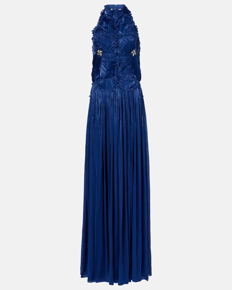 COSTARELLOS Robe aus Georgette Blau