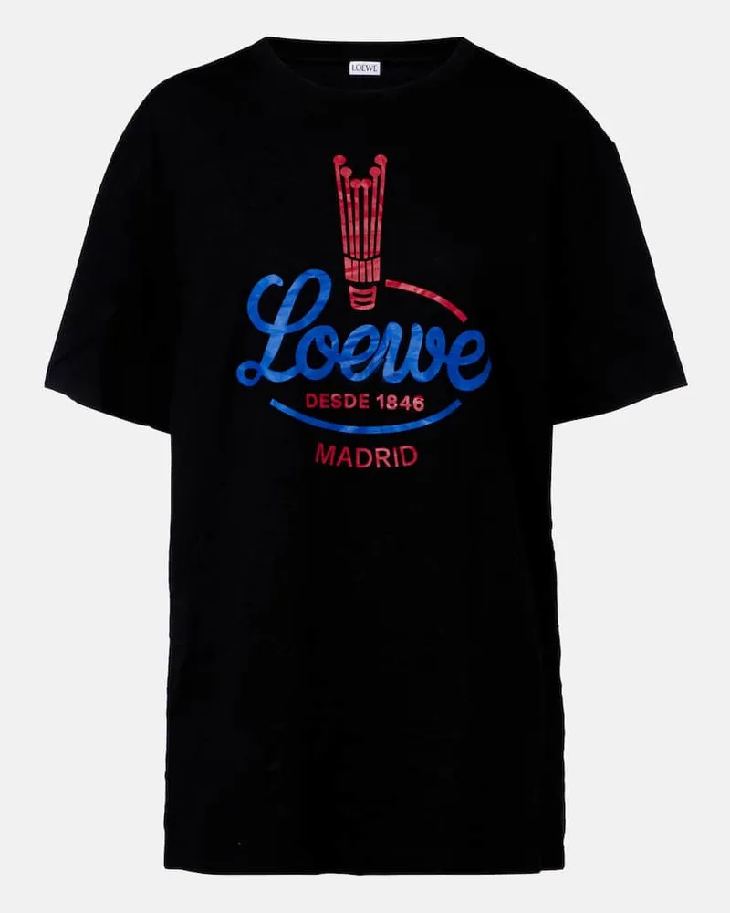 Loewe Bedrucktes T-Shirt aus Baumwoll-Jersey Schwarz