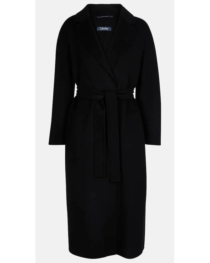 Max Mara Mantel Esturia aus Schurwolle Schwarz