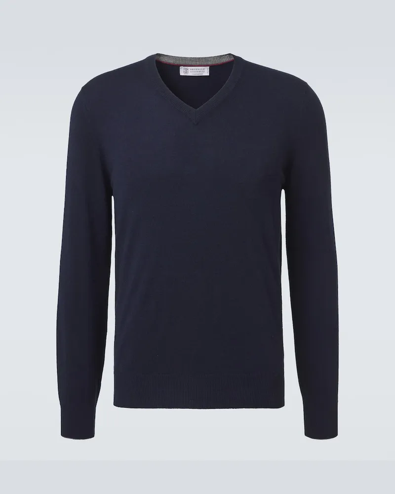 Brunello Cucinelli Pullover aus Kaschmir Blau
